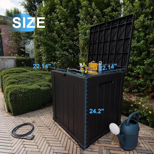 50 Gallon Waterproof Outdoor Resin Deck Box (Black / 50 Gallon)