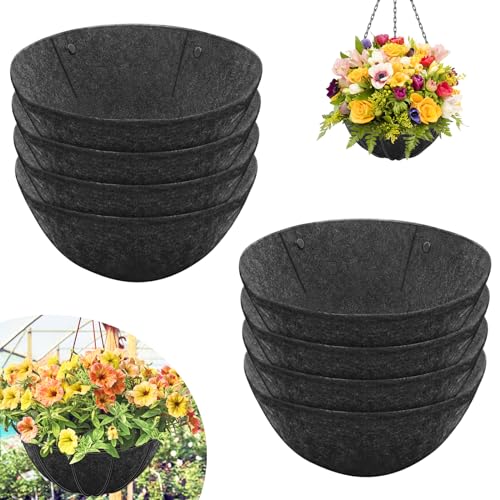 8 Pack 16 Inch Round Fabric Planter Basket Liner (16inch)
