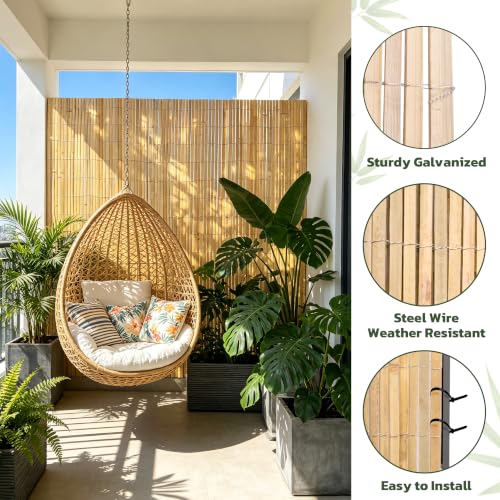 Natural Bamboo Slat Screening (6ft*10ft)