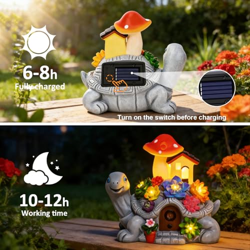 Solar Garden Decor Turtle (solar turtle statue)
