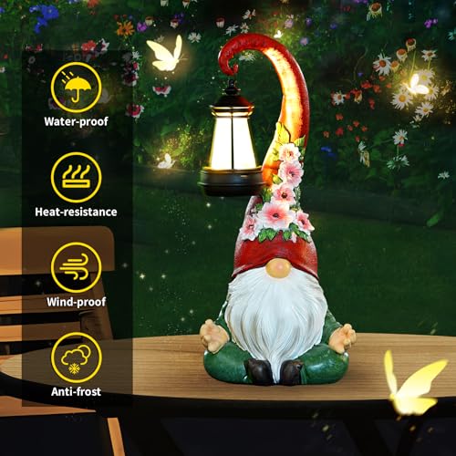 Solar Garden Gnome Statue (Zen Gnomes 13.1in)