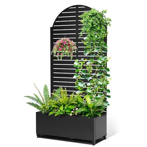 Metal Raised Garden Bed (Black Arched-louvered / 71" x 35" x 16")