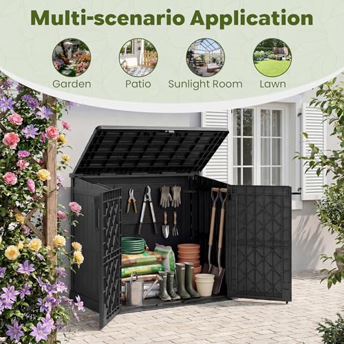Outdoor Storage Cabinet 36 Cu Ft (Black / 30.1"×52.1"×44.3")