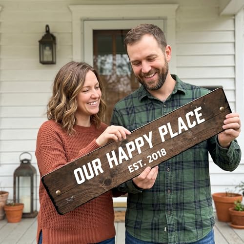 Personalized Dark Wood Sign (Dark Rustic Wood)