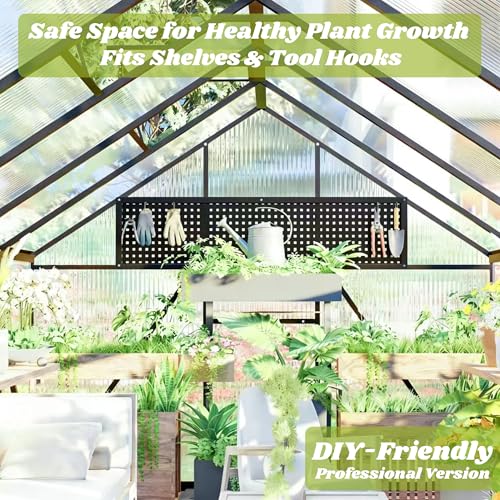 8 x 8 FT Outdoor Polycarbonate Greenhouse (Charcoal Black / 8×8FT)
