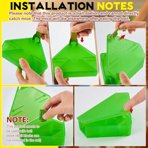 24 Pcs Triangle Mice Rat Bait Stations (24 Count)