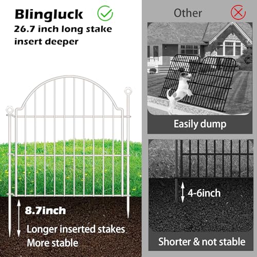 10 Panels No Dig Decorative Garden Fence for Yard (White / 24 in(H))