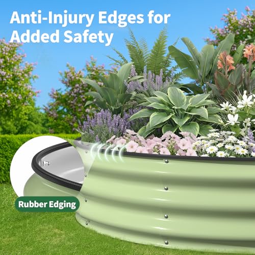 Round Raised Garden Bed (Fruit Green / 4x4x1FT)
