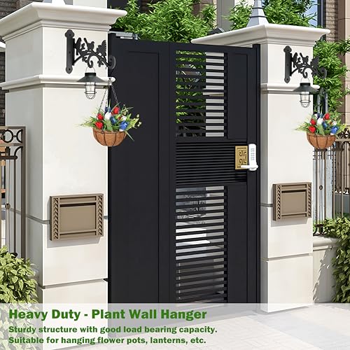 2Pcs 9in Hanging Plant Hanger Outdoor Heavy Duty Plant Bracket Wall Hooks