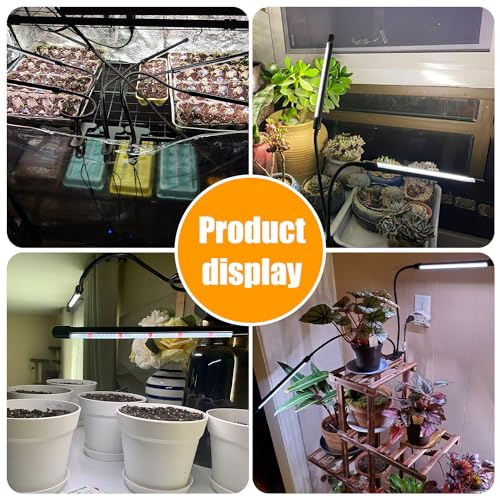 Black Grow Lights for Indoor Plants (2 Head 2 Pack)