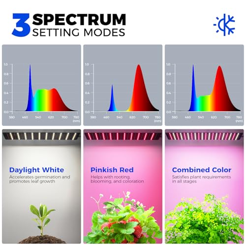 CX60 Indoor Greenhouse with Grow Light 40W Full Spectrum 23x23x23IN (3 Spectrum-CX60 / 23x23x23IN w/ Tent)