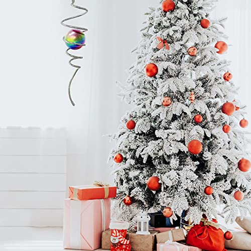 Multi Color Wind Spinner Tail Gazing Ball Spiral Decorative Wind Spinners Sun Catcher Visual Illusion Wind Spinner Stabilizer Indoor Outdoor Garden Decoration (13in / 004-purple Multi Color)