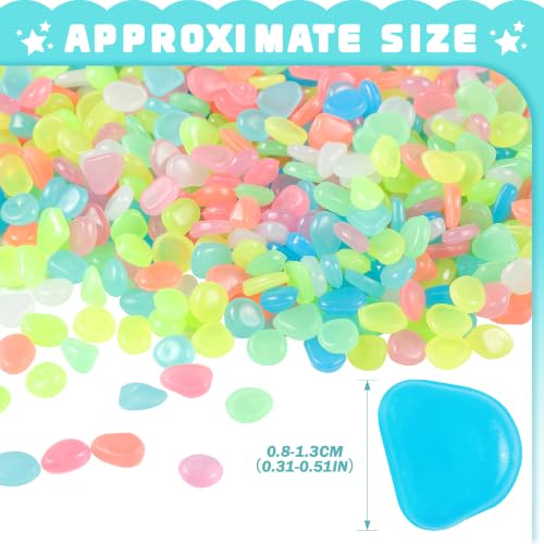 1000 PCS Mini Glow in The Dark Rocks Mixed Color Luminous Stones 1cm Small (Mixed/1000 pcs / 0.8-1.3[Mini])
