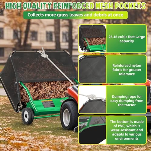 48" Lawn Sweeper Tow Behind (48 inch / Green)