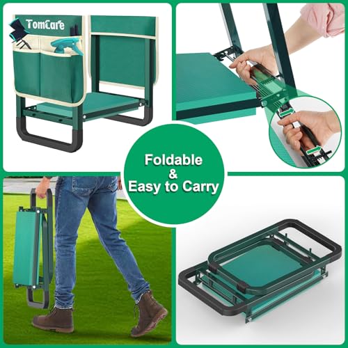Garden Kneeler and Seat (Green / 11.14" Ultra-Wide Kneeling Pad)