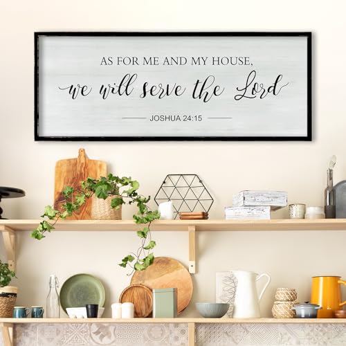 As for Me and My House We Will Serve the Lord Wall Decor 32"×12" Black (32"L x 12"W / As for Me and My House (Black))