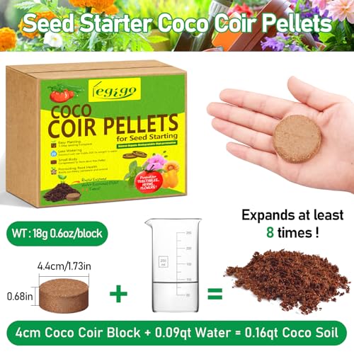 50 Pcs 40mm Coco Coir Pellets Organic Seed Starter Soil Potting Mix