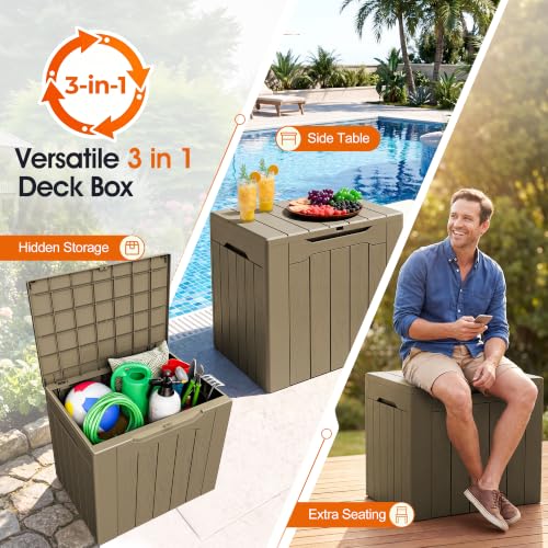 33 Gallon Outdoor PP Storage Container (Light Coffee / 33 Gallon)