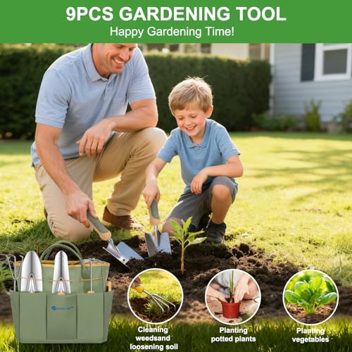 Gardening Tools 9 (9PCS Yellow Green)