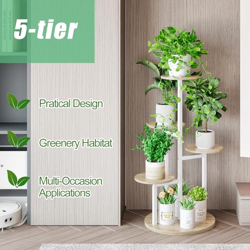 5 Tier Plant Stand Indoor Corner Tiered Holder Shelf Display Rack