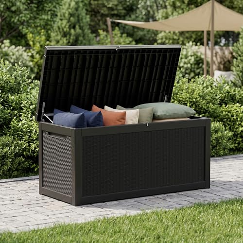 325 Gallon Outdoor Storage Box Waterproof (Black / 325 Gallon)