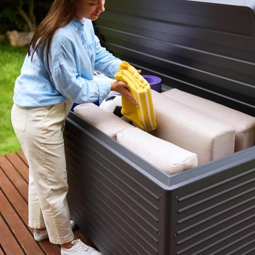 205 Gallon Outdoor Storage Box with Wheels & Soft (205 Gallon / Charcoal)