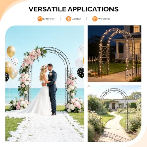 Garden Arbor Arch for Wedding Ceremony Party (Arch Top, Bronze)