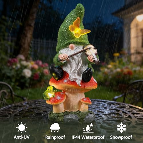Solar Gnomes Garden Statue Decor for Mother's Father's Day (Greengnome)
