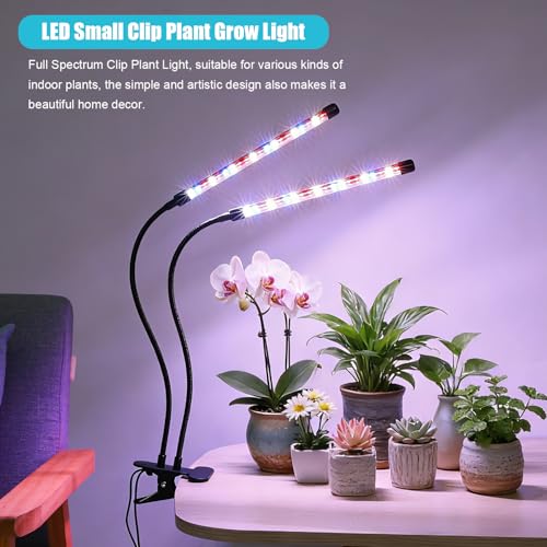 Indoor Plant Grow Light (Red+Blue+White-2 Head 1Pack)