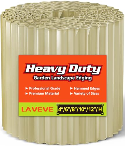 Corrugated Metal Garden Edging 10" x 20Ft (Cream yellow)