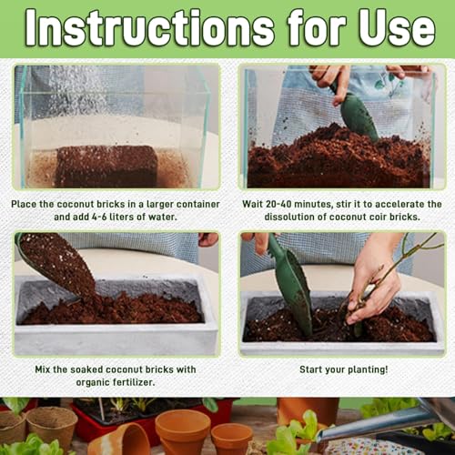 Premium Organic Coconut Coir Bricks (8Pack)