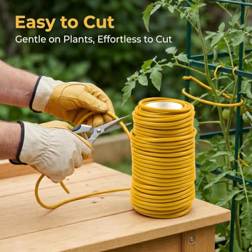 Soft Plant Ties for Support (100ft Yellow Plant Tie)