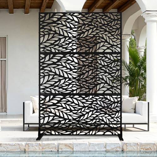 Metal Outdoor Privacy Screen (71"H×47"W / Black Spring)