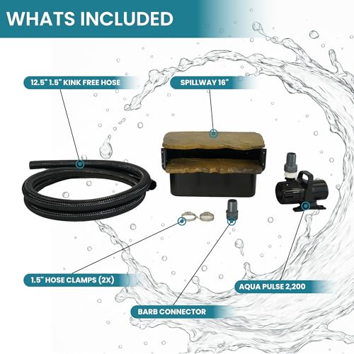 16 Inch Filtering Waterfall Spillway Kit (Includes Pump)