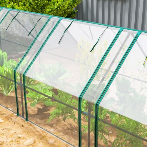 12' x 3' x 3' Mini Greenhouse Portable with Zippered Doors Clear (Clear / 12' x 3' x 3')