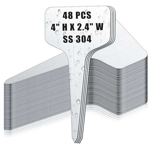 48 Pcs Metal Plant Labels (4 x 2.4 Inch)