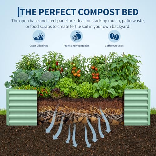 2PCS 8x4x2ft Galvanized Raised Garden Bed (Green-rect. / 8x4x2ft 2pcs)
