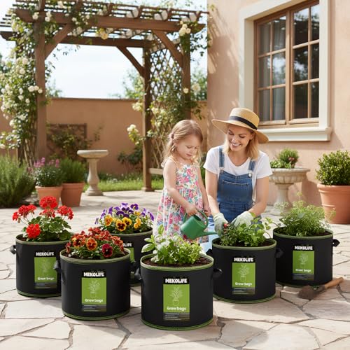 6 Pack 5 Gallon Fabric Grow Bags (6 Count)