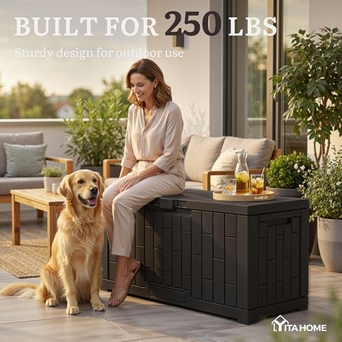 60 Gallon Outdoor Storage Box (Dark Black / 60 Gallon)