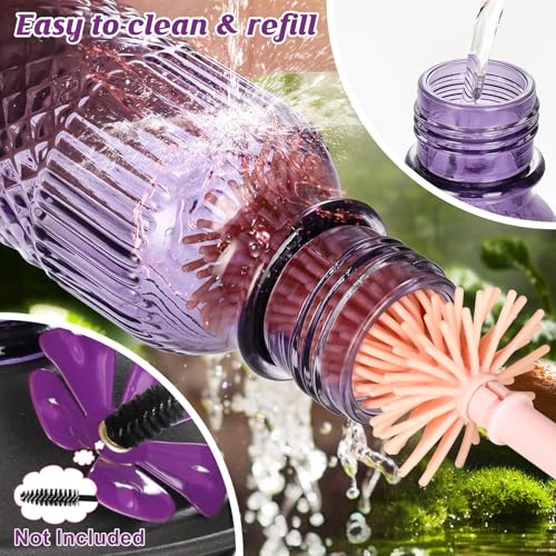 Glass Hummingbird Feeder for Outdoors Hanging (Purple)