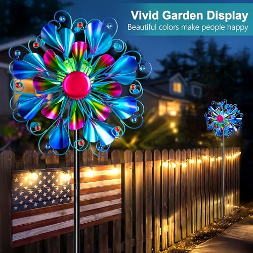 Solar Wind Spinner Outdoor Metal (Peacock Blue)