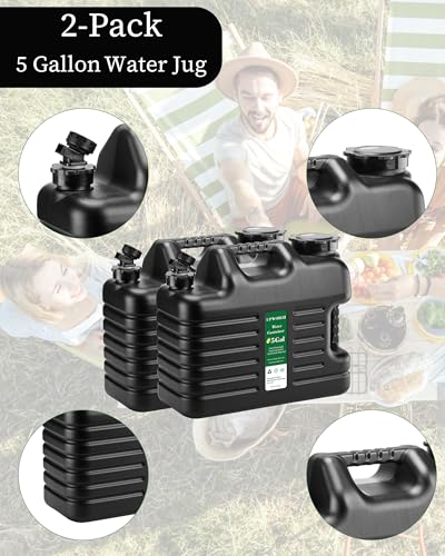 5 Gallon Camping Water Jug with Spigot (2 Count)