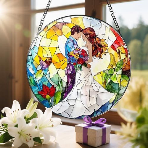 8'' Romantic Couple Wedding Sun Catcher Ornament (Romantic Couple)
