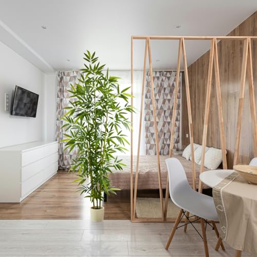 Artificial Bamboo Tree 7ft Green Fake Plant with White Planter (Bamboo / 7ft)