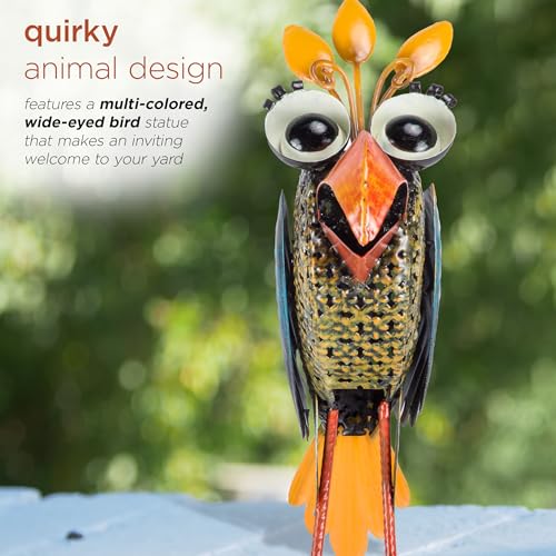 12" Tall Outdoor Metal Wide (12" Multicolor Bird)