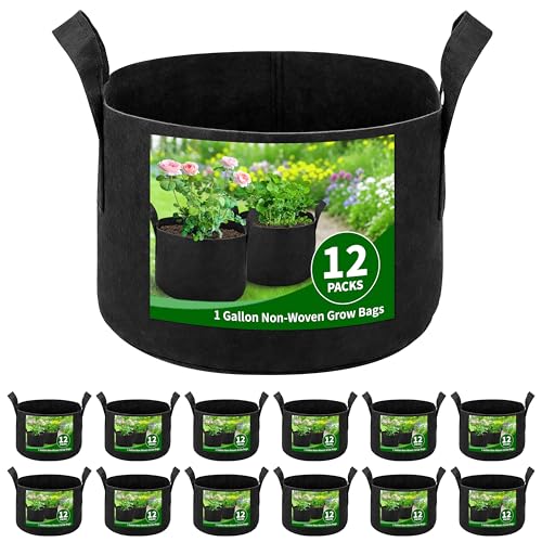 12 Pack 1 Gallon Grow Bags (12 Count)