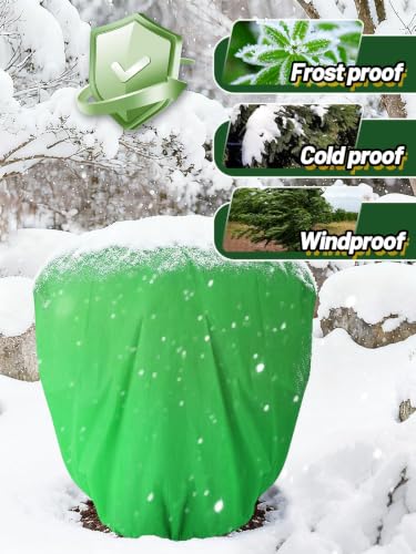 3Pcs 39.3x39.3" 70GSM Thick Plant Covers Freeze Protection for Winter Shrub (39.3in x 39.3in)