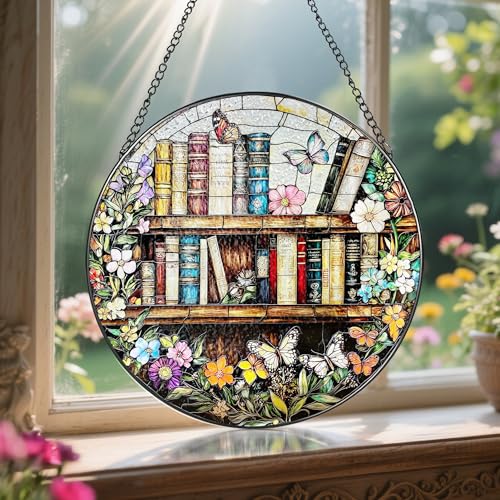 8'' Stained Glass Suncatcher Ornament (Book)