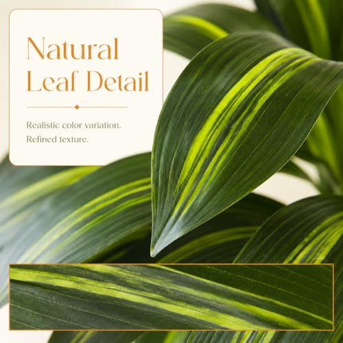 Artificial Dracaena Tree (Dark Green – White Pot / 6FT)