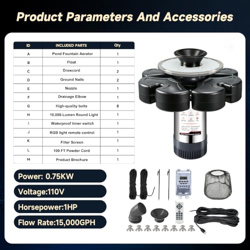 Pond Fountain Aerator (Black D)